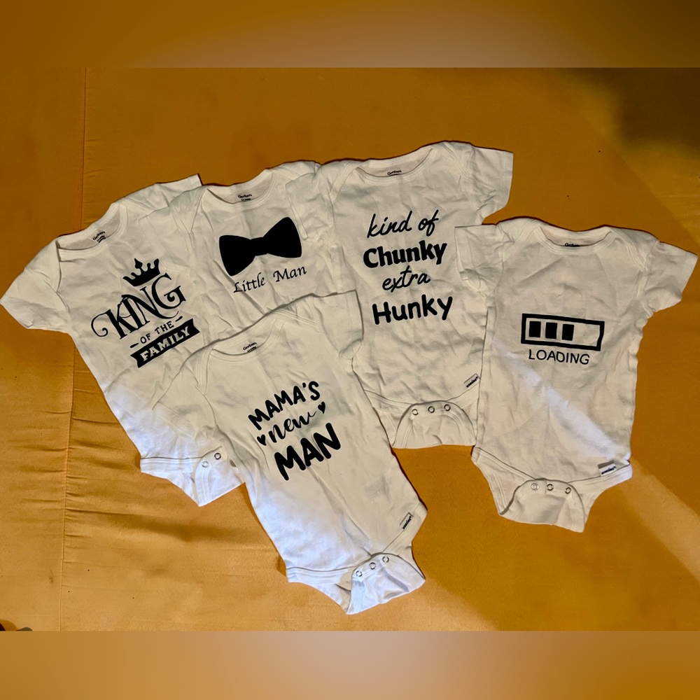 Baby boy 6-9 months funny sayings onsies